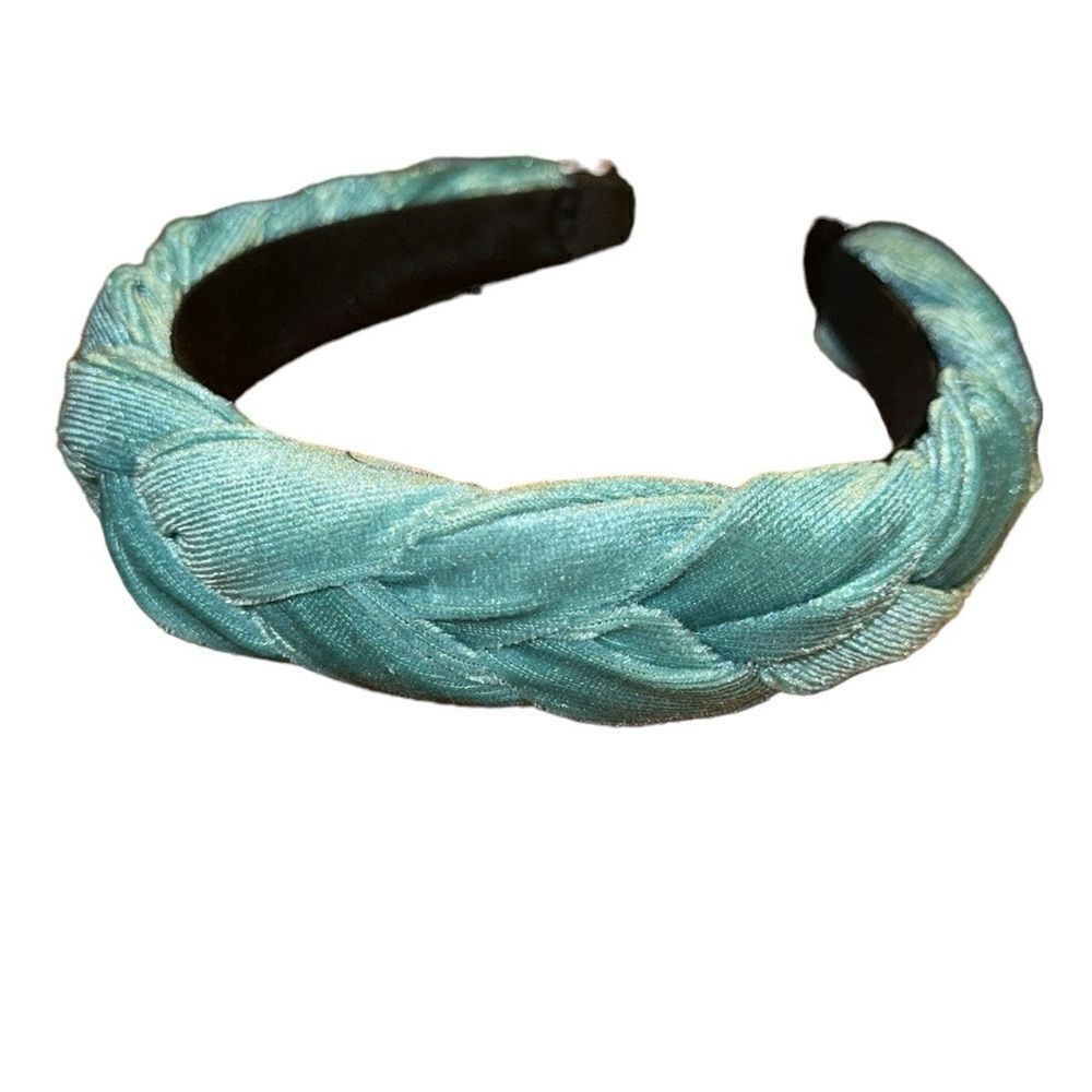 NWOT  INC International Concepts velvet braided Headband, Teal